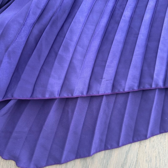 L'IDEE Deesse Purple Pleated Halter Maxi Dress Viola US 8 - Picture 6 of 10